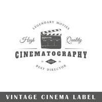 Cinema label isolated on white background vector