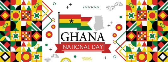 March 6, Independence Day of Ghana with national monument illustration. Suitable for greeting card, poster and banner. vector