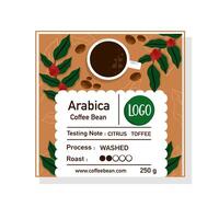 Coffee package design set. Label collection, template for brand packaging hand roasted coffee beans. Illustration of happy pickers harvest red berries. vector