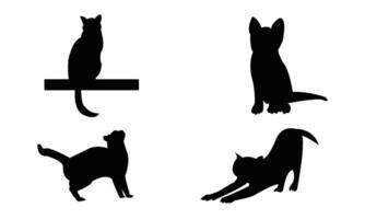 Cat Silhouette Design Collection. vector