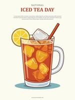 National Iced Tea Day background. vector