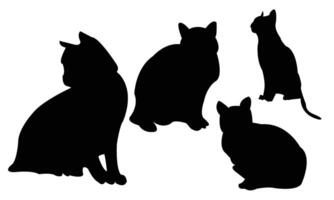 Cat Silhouette Design Collection. vector