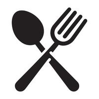 Minimalist fork and spoon logo vector