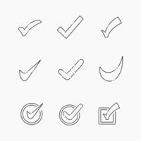 Checkmark doodle line illustration vector