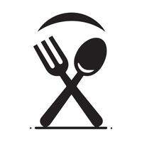 minimalista tenedor y cuchara logo vector