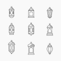 Islamic lantern doodle line illustration vector