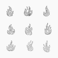 Fire doodle line illustration vector