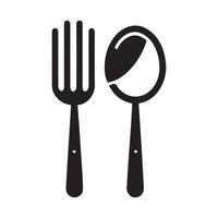 minimalista tenedor y cuchara logo vector