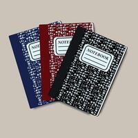 Set of simple notebooks for school and business. Template for notepads, diaries and other stationery. Work concept. vector