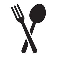 Minimalist fork and spoon logo vector