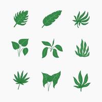 Green leaf hand drawn illustration vector