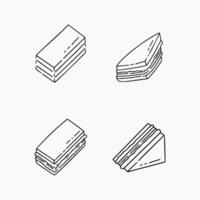 Sandwich doodle line illustration vector