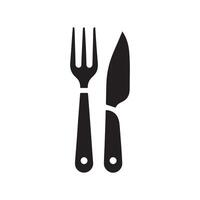 Minimalist fork and knife logo vector