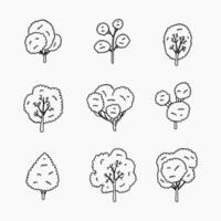 Tree doodle line illustration vector