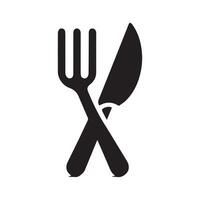 minimalista tenedor y cuchillo logo vector