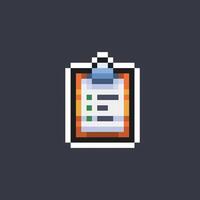 data document sign in pixel art style vector