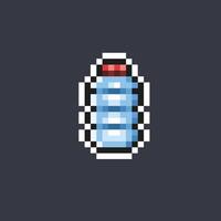 plastic bottle in pixel art style vector