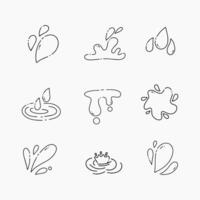 Water drop doodle line illustration vector