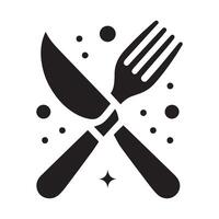 Minimalist fork and knife logo vector