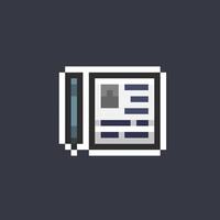 pen and document paper in pixel art style vector