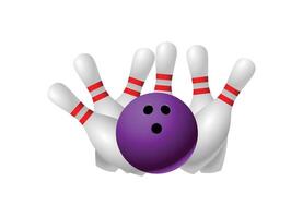 Bowling ball game with the pins. Illustration of bowling vector