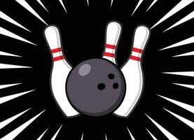 Bowling ball game with the pins. Illustration of bowling vector