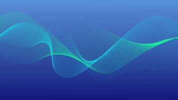 Abstract glowing wave lines on dark blue background. Dynamic wave pattern. Modern flowing wavy lines. Futuristic technology concept. Suit for banner, poster, cover, brochure, flyer, website vector