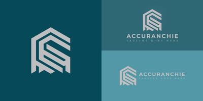 Abstract initial hexagon letter AC or CA logo in silver-white color isolated on multiple background colors. The logo is suitable for insurance service company logo design inspiration templates. vector