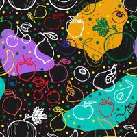 a colorful pattern with fruit and vegetables vector
