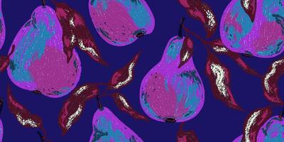 a pattern with purple and blue pears vector