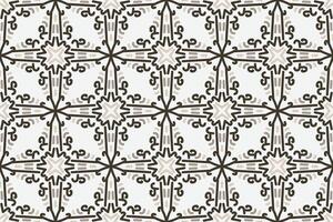 a seamless pattern with a decorative ornament in brown and beige. vector