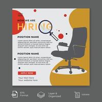 HIring social media post design vector