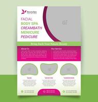 Relaxing beauty spa salon treatment flyer for social media post or print template. Unique beauty spa flyer template design vector