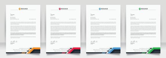 Clean corporate letterhead template design, Modern letterheads design template, Professional company letterheads template for business and project. vector