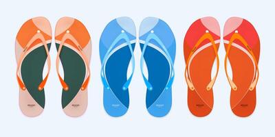 Slippers illustration set. Cartoon flat home warm comfortable bedroom shoes for man woman vector