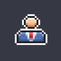 man wearing suit in pixel art style vector