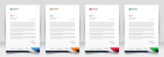 Clean corporate letterhead template design, Modern letterheads design template, Professional company letterheads template for business and project. vector