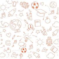 Free education pattern background in doodle style vector