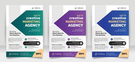 Corporate flyer design template, Creative digital marketing flyer template, Modern business flyer, Marketing advertising magazine poster flyer a4 print design. vector