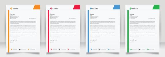 Clean corporate letterhead template design, Modern letterheads design template, Professional company letterheads template for business and project. vector