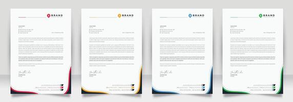 Clean corporate letterhead template design, Modern letterheads design template, Professional company letterheads template for business and project. vector