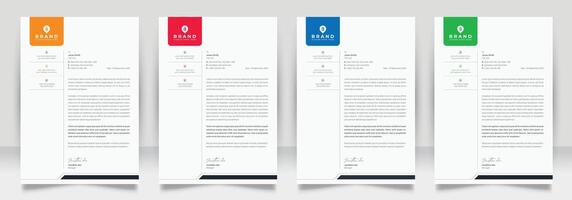 Clean corporate letterhead template design, Modern letterheads design template, Professional company letterheads template for business and project. vector