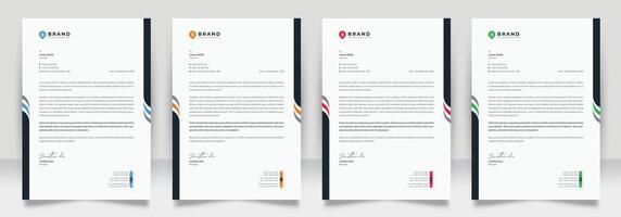 Clean corporate letterhead template design, Modern letterheads design template, Professional company letterheads template for business and project. vector