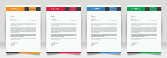 Clean corporate letterhead template design, Modern letterheads design template, Professional company letterheads template for business and project. vector