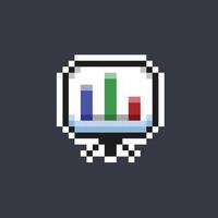 chart on standing banner in pixel art style vector