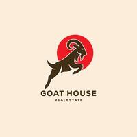 A goat Minimalist logo template illustration design vector