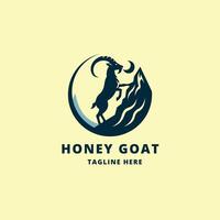 A Goat logo template illustration element isolated on a yellow background vector