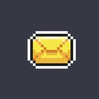 yellow message in pixel art style vector