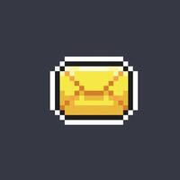 yellow message in pixel art style vector