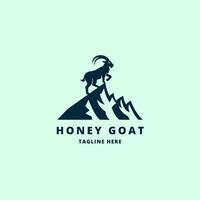 mountain goat logo hipster retro vintage icon illustration vector